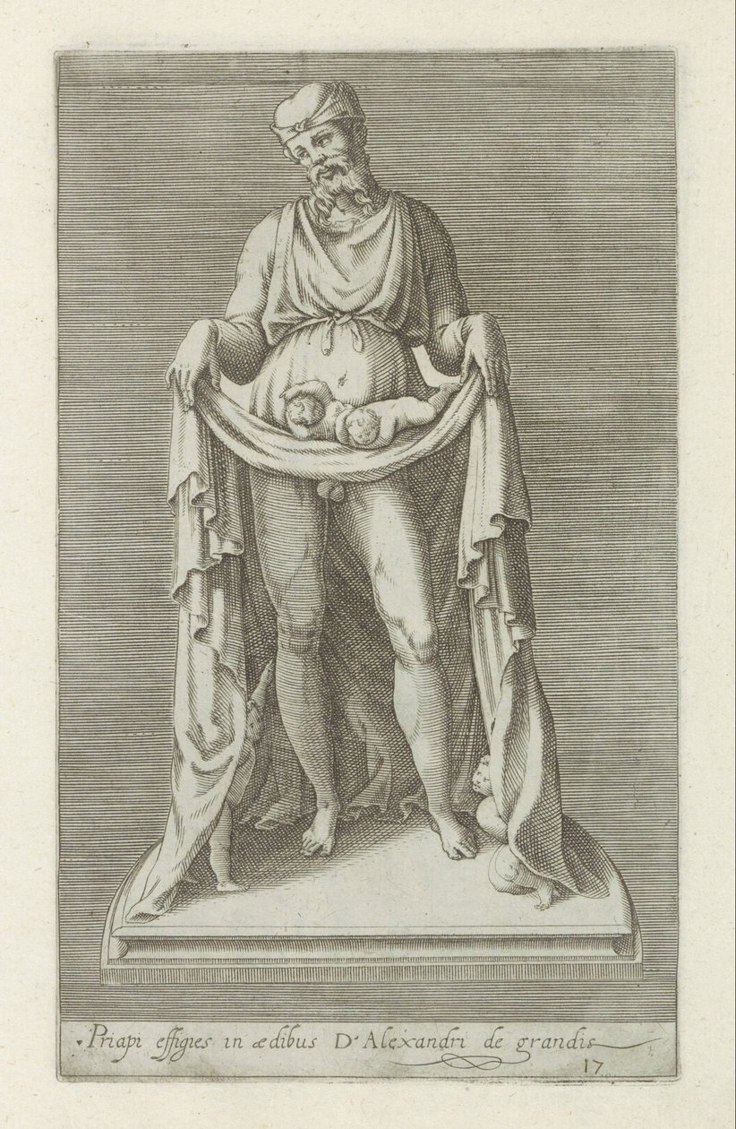 Skulptur av Priapus Bilde av Priapus i huset til Alexander den store (tittel på objekt) Antikke skulpturer i Roma (serietittel) Ikoner av de gamle statuene av byen Roma som er sett på offentlige steder (serietittel) av Anonymous