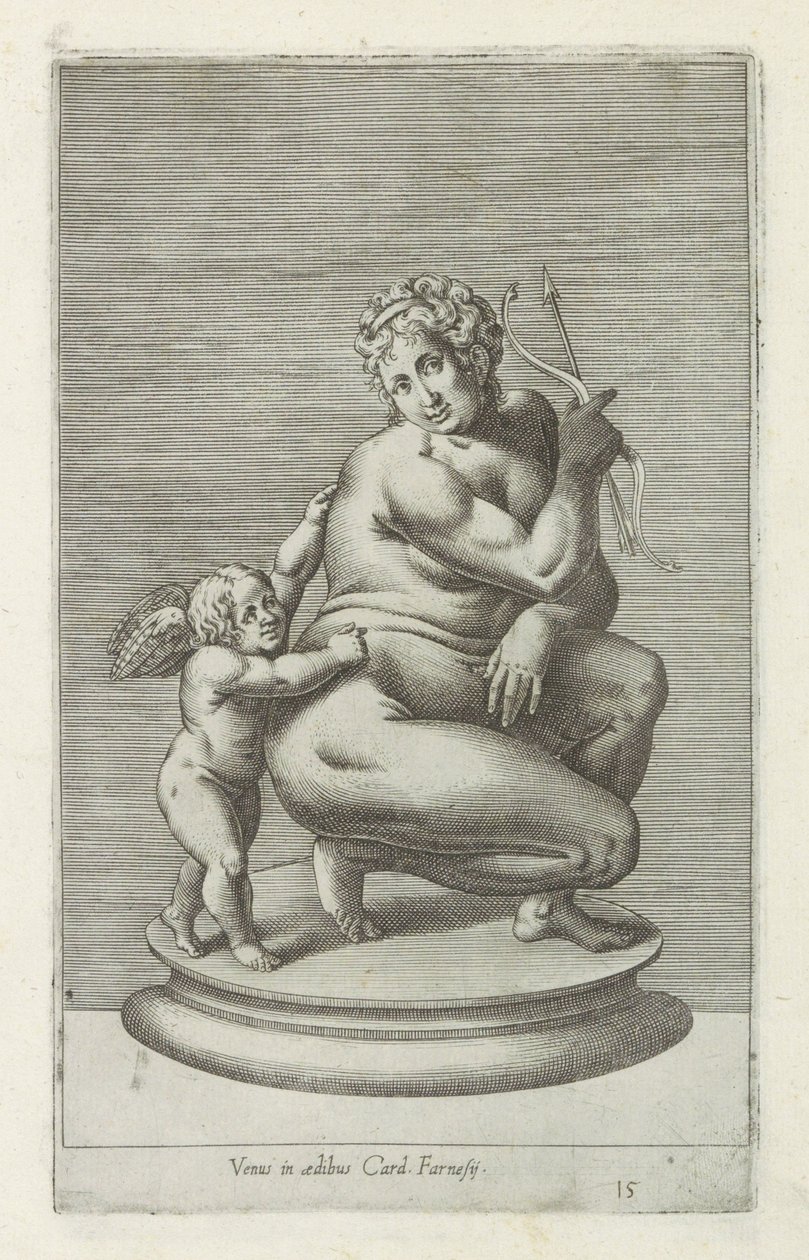 Skulptur av Venus en Amor Venus i huset til Card. Farnesii (tittel på objekt) Antikke skulpturer i Roma (serietittel) Ikoner av de gamle statuene av byen Roma som er sett på offentlige steder (serietittel) av Anonymous