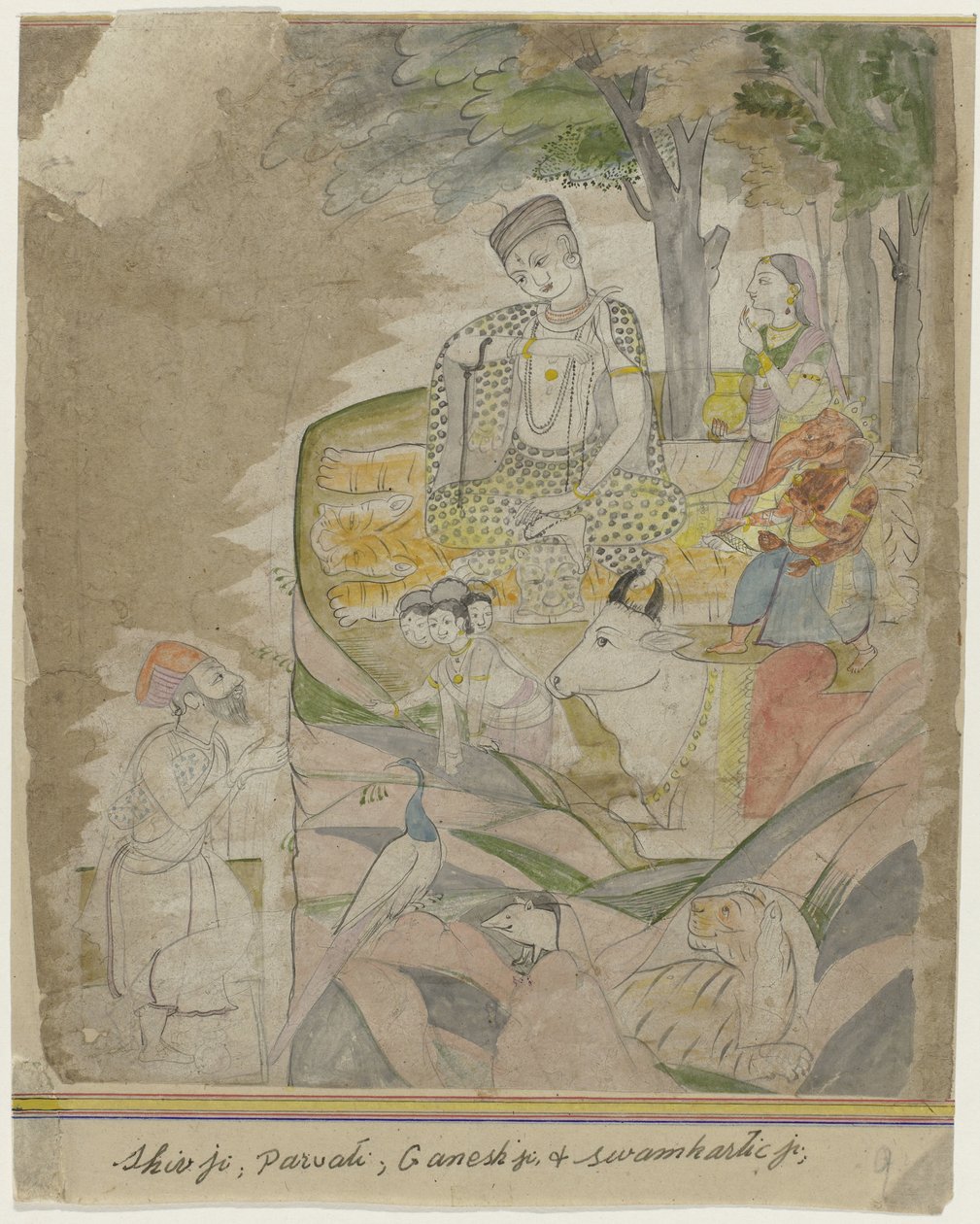 Shiva M Parvati Op Berg av Anonymous