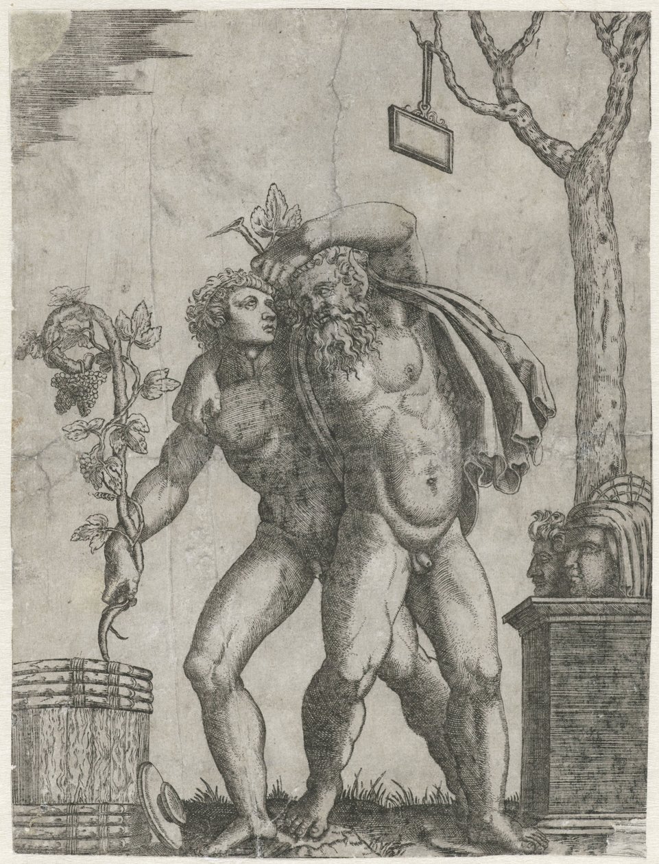 Silenus støttet av en ung Bacchant av Anonymous