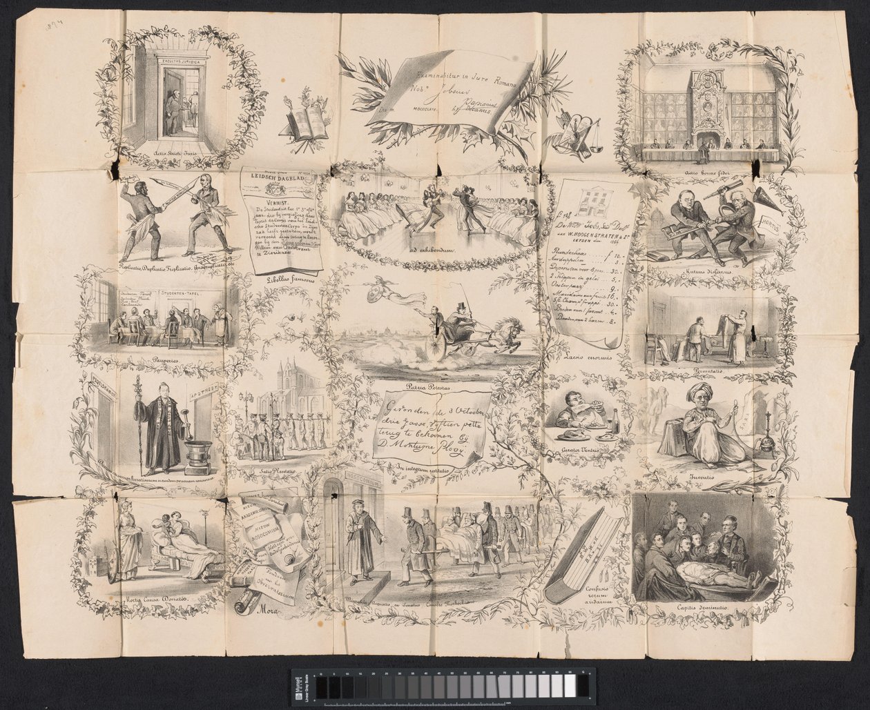 Tegneserie i Leiden studentalmanakk, 1865 av Anonymous
