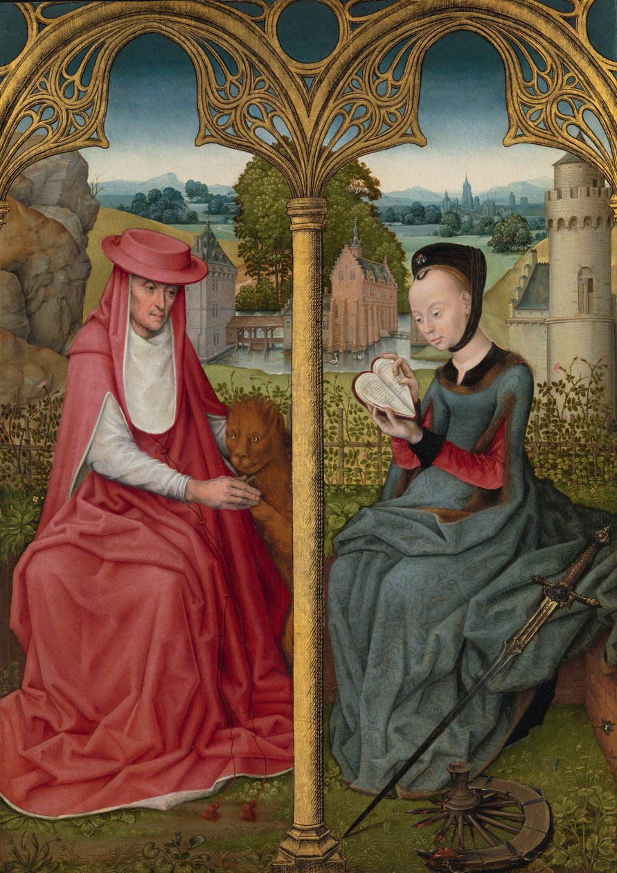 St. Jerome og St. Katarina av Alexandria Saint Jerome og Sainte Catherine av Anonymous
