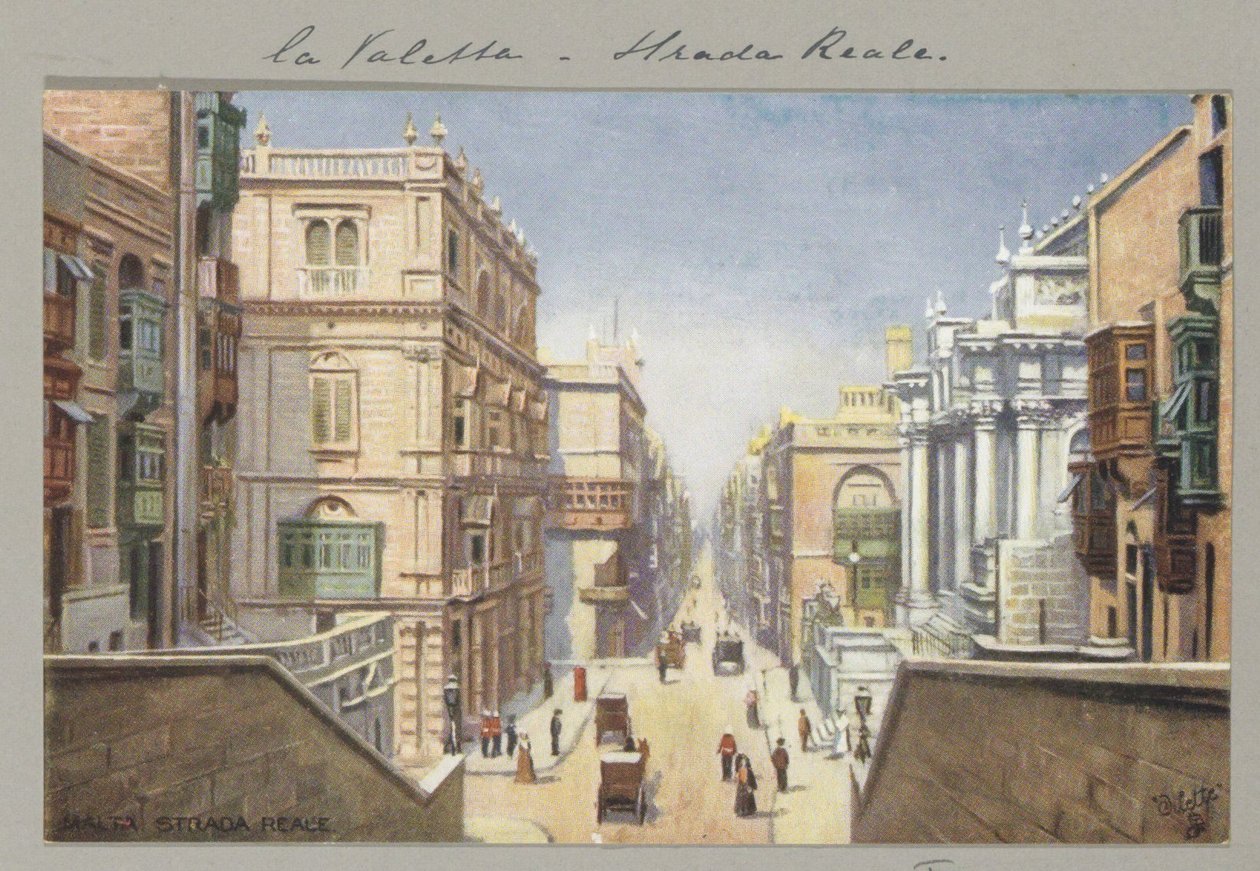 Kongeruten i Valletta Malta, Strada Reale (tittel på objekt) av Anonymous