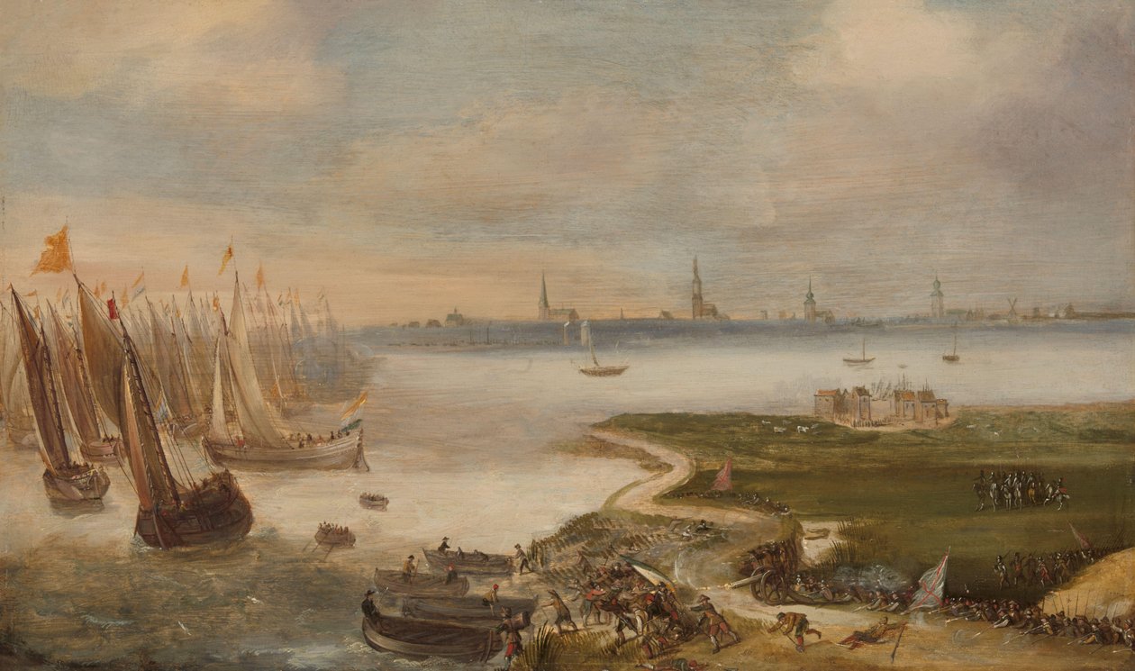 Det nederlandske nederlaget ved Blokkersdijk, nær Antwerpen, 1605 av Anonymous