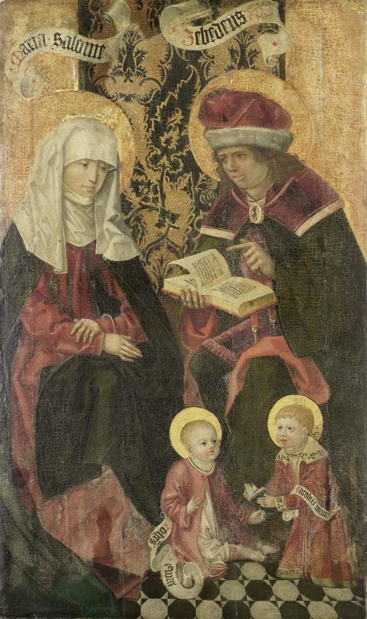 Familien til Zebedeus / Angel Gabriel fra en kunngjøring (rester på verso) av Anonymous