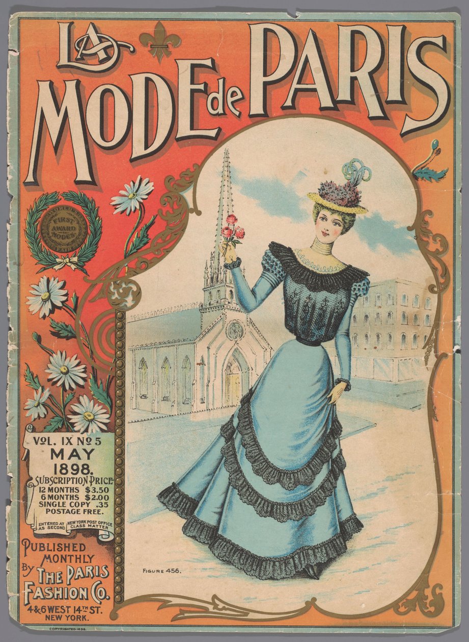 The Fashion Magazine as Temptress La Mode de Paris, May 1898, Vol. IX, No. 5, Figure 456   1341287   no       norwegian Successfully Translated  Original: H. Smith Translat: H. Smith 1255131 no norwegian Successfully Translated Original: Stående kvinde med av Anonymous