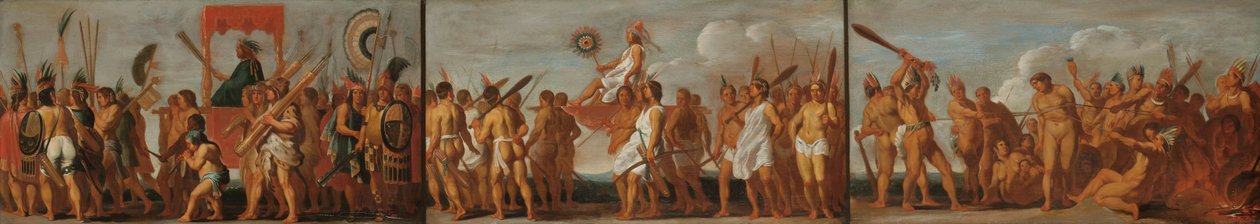 Tupinambás behandling av krigsfanger Tupinamba-indianernes fanger: tre scener av Anonymous