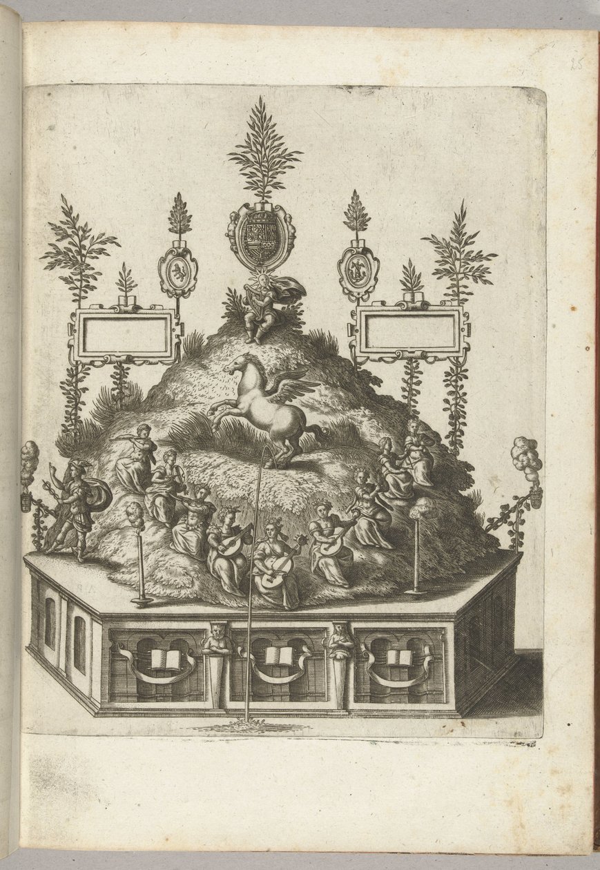 Scene med Apollo på Parnassus, 1594 av Anonymous