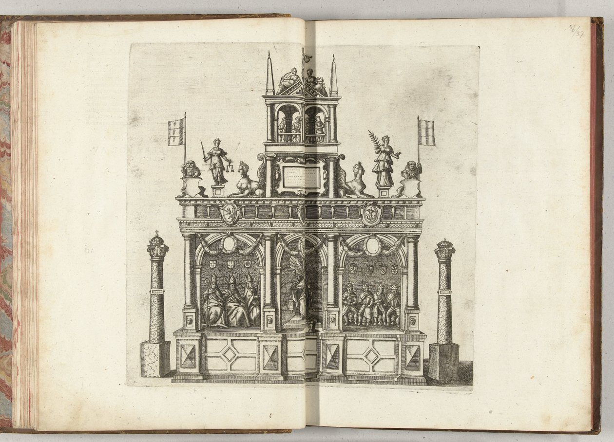 Scene med keiser Charles V, 1594 av Anonymous