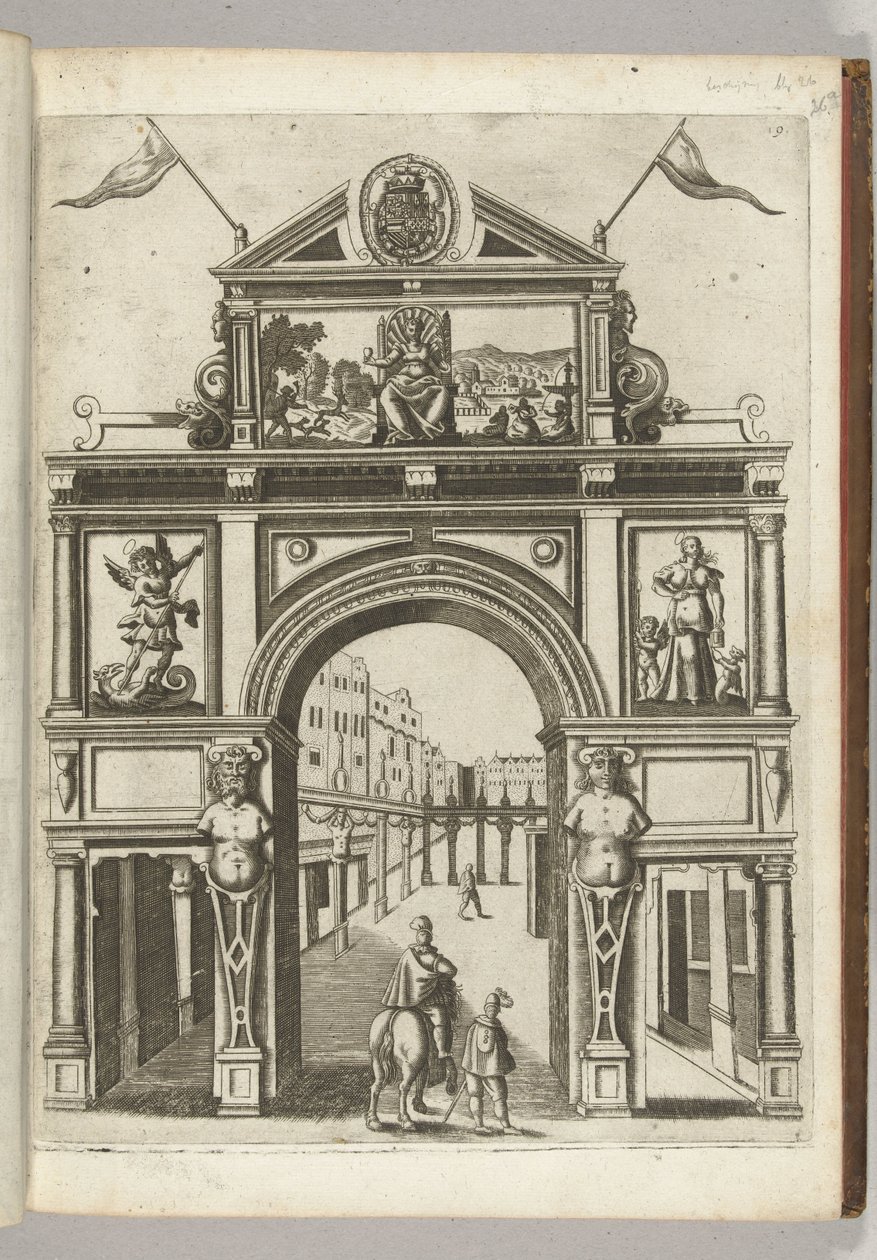 Triumfport med byens hushjelp, 1594 av Anonymous