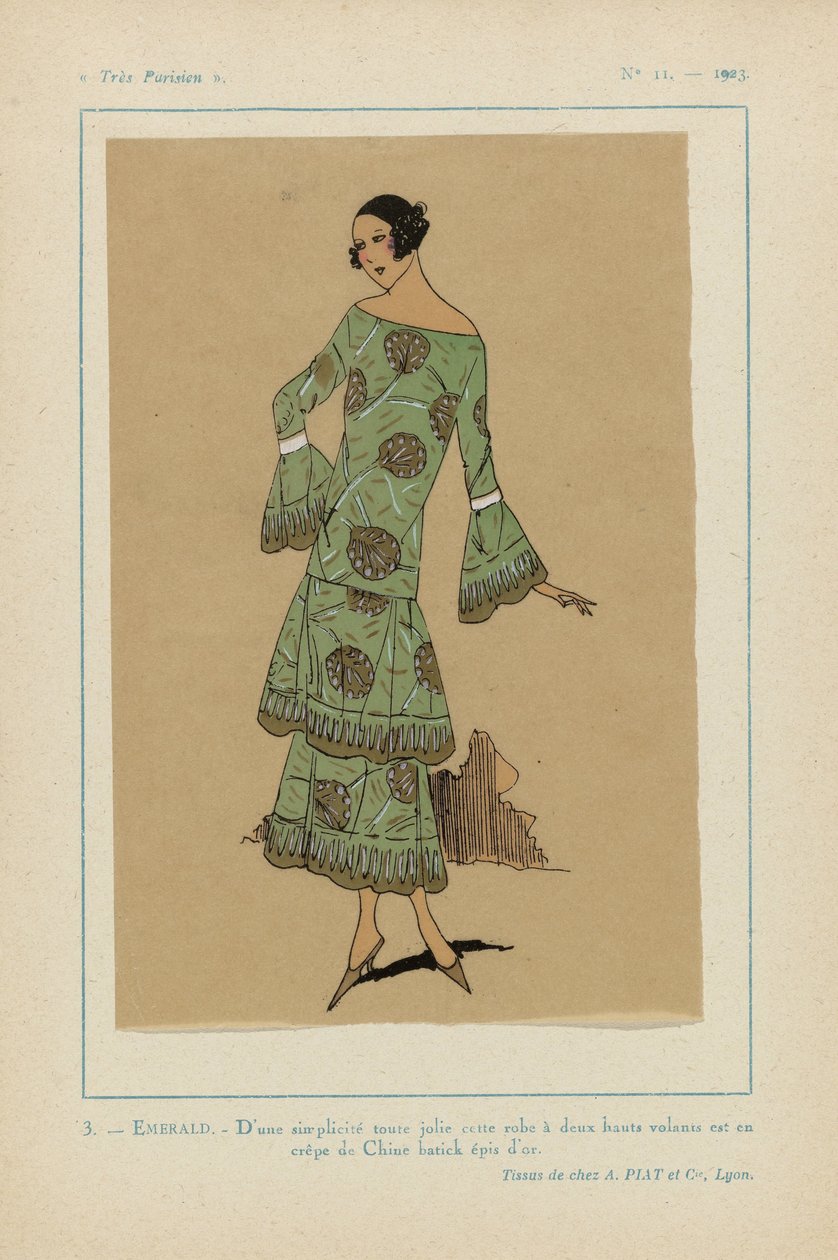 Veldig parisisk, 1923, nr. 11: 3. - EMERALD. – Vakkert enkelt... av Anonymous