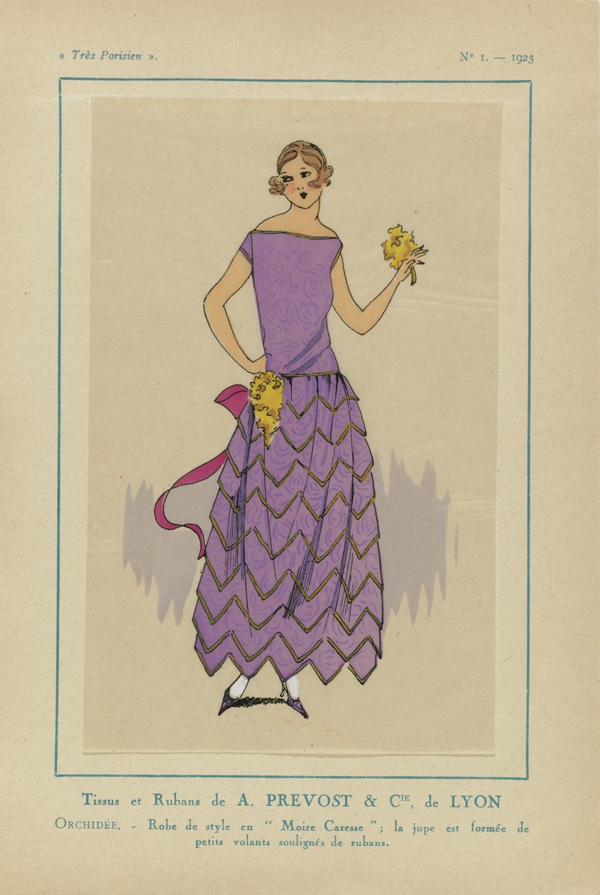 Very Parisian, 1923, No 1: Fabrics and Ribbons av A. PREVOST.... av Anonymous