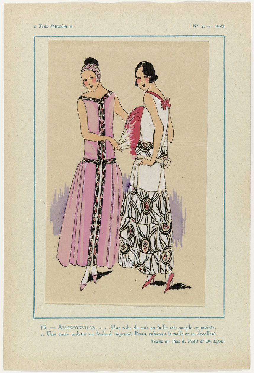 Meget parisisk, 1923, nr. 5: 15.- ARMENONVILLE. - 1. En aftenkjole... av Anonymous