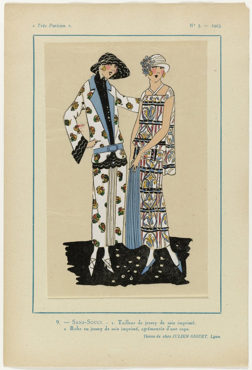 Meget parisisk, 1923, nr. 5: 9.- SANS-SOUCI. 1. Jerseydress... av Anonymous