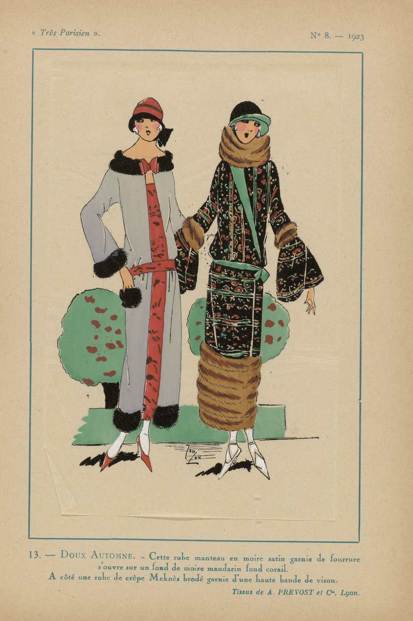 Veldig parisisk, 1923, nr. 8: 13.- SØT HØST. - Denne frakkkjolen... av Anonymous