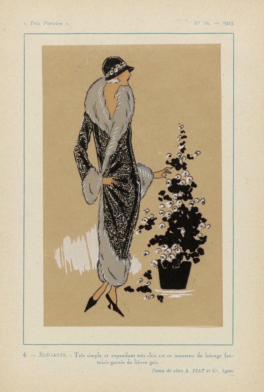 Veldig parisisk. Mote, elegant, eleganse Veldig parisisk, 1923, nr. 11: 4. - ELEGANT. - Veldig enkelt og likevel veldig elegant... av Anonymous