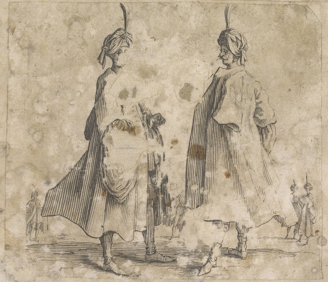 To menn i kapper med turbaner på hodet Costume Studies (serietittel) av Anonymous