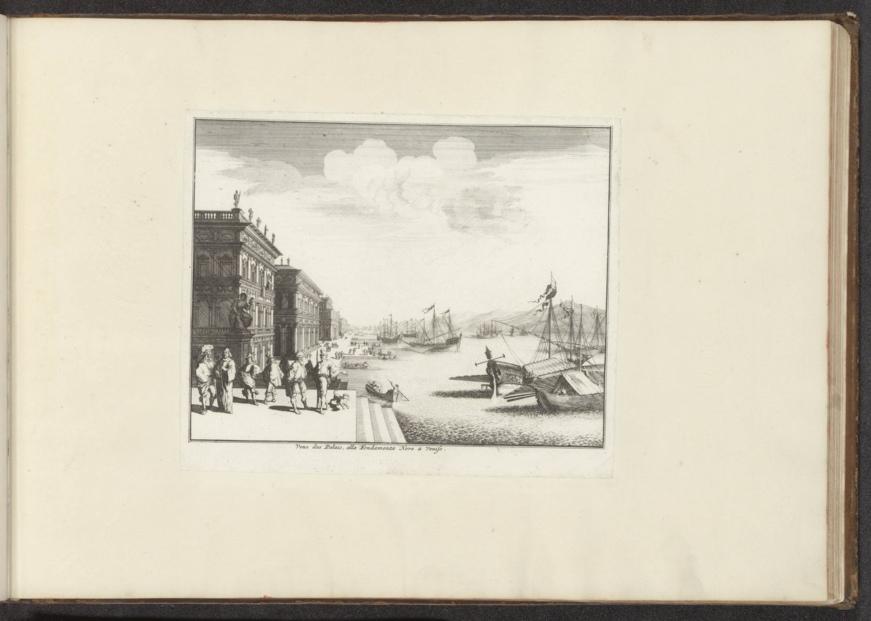 Venetianske palasser på vannet Vue des Palais, alle Fondamente Nove à Venise (tittel på objekt) Palasser og monumenter i Venezia, Livorno, Napoli og Roma (serietittel) av Anonymous