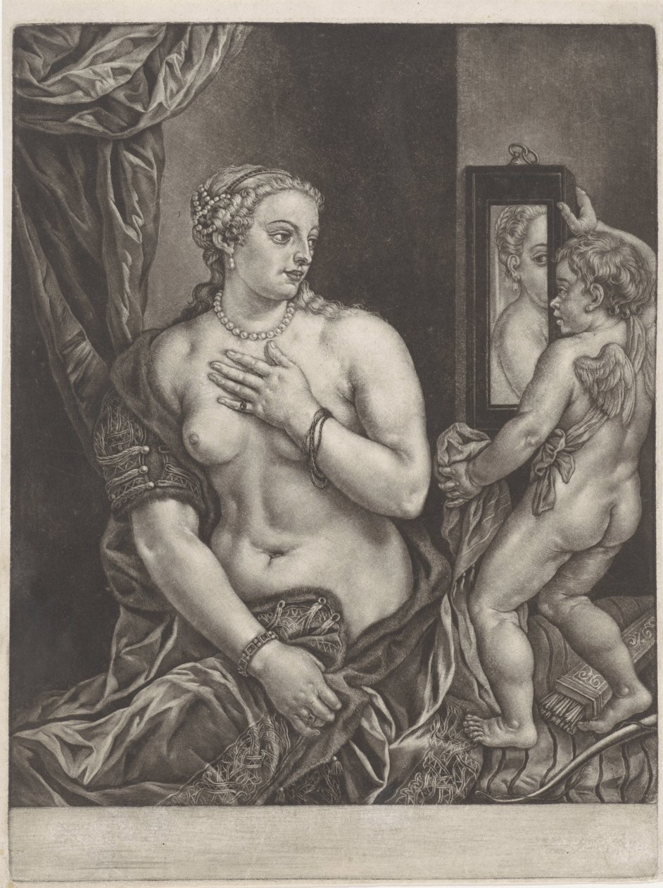 Venus og Amor med et speil av Anonymous