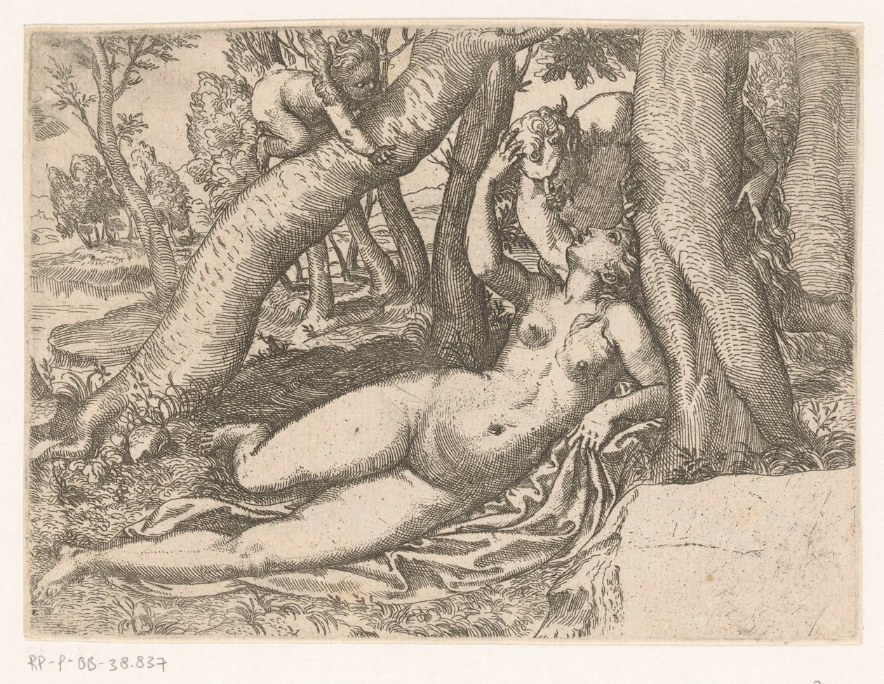 Venus blir vekket av en satyr av Anonymous