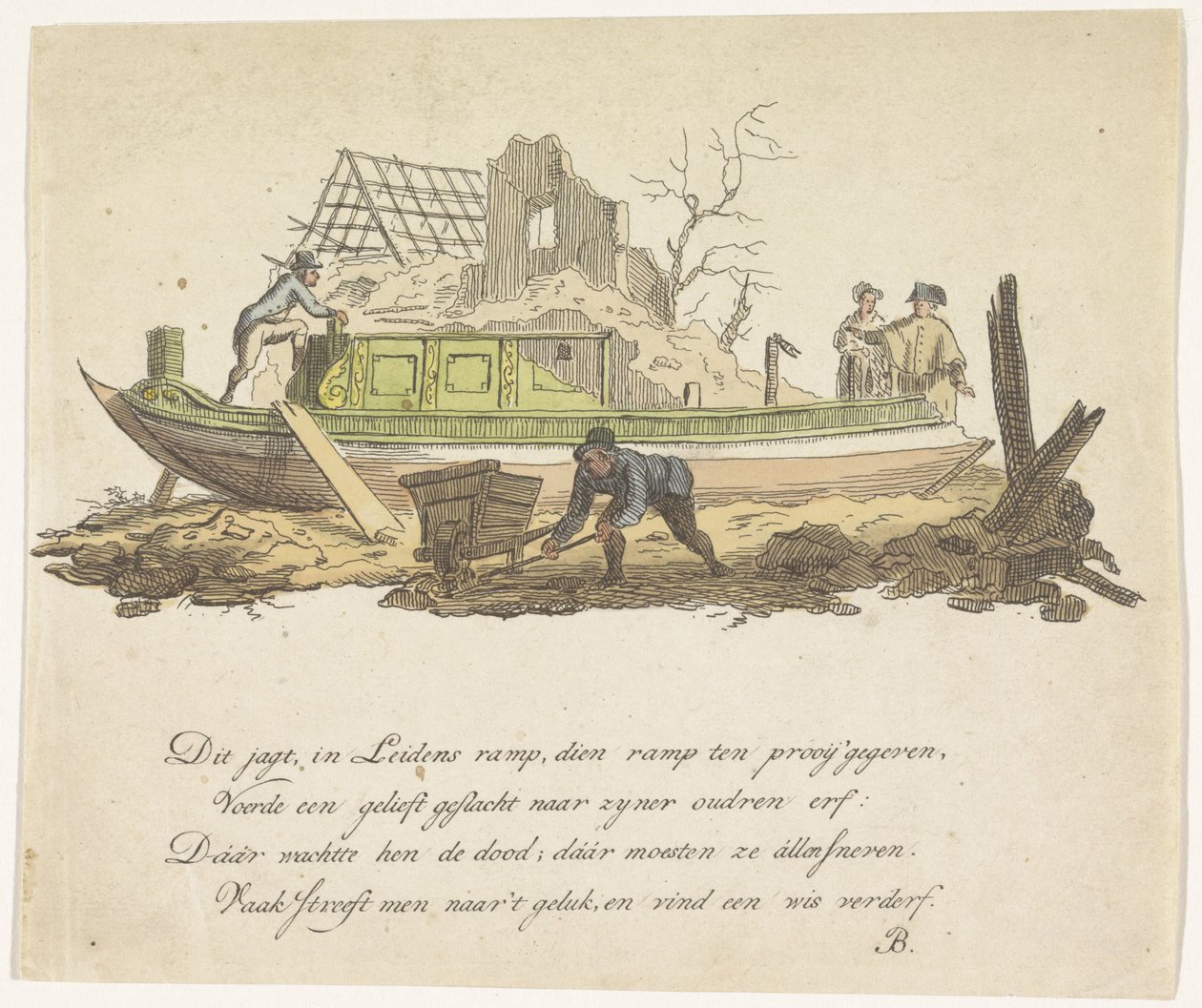 Knust yacht av Rietmilder, 1807 av Anonymous