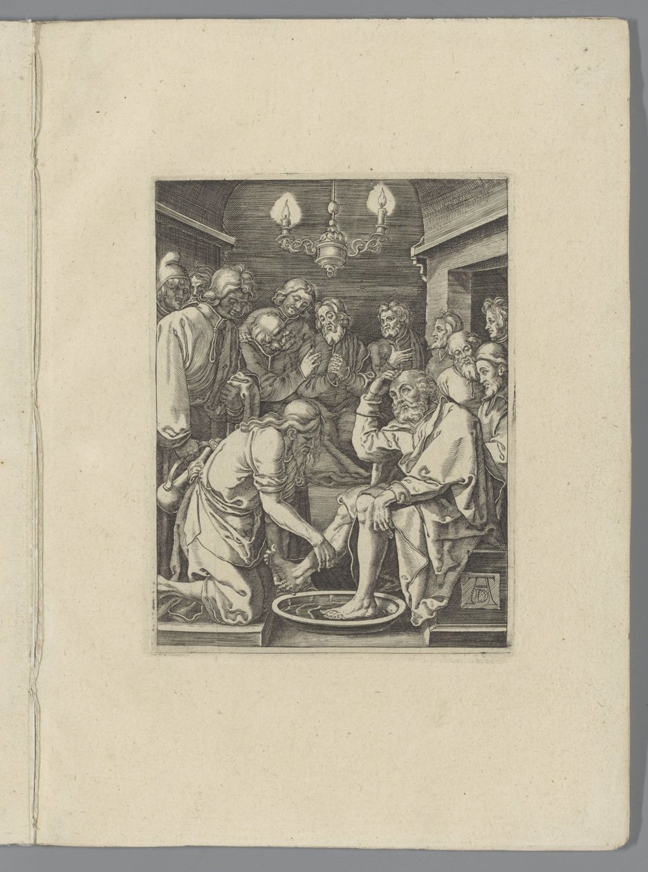 Voetwassing av Peter The Little Pass (serietittel) Passio Christi Ab Alberto Durer Nürnberg-figur (serietittel) av Anonymous