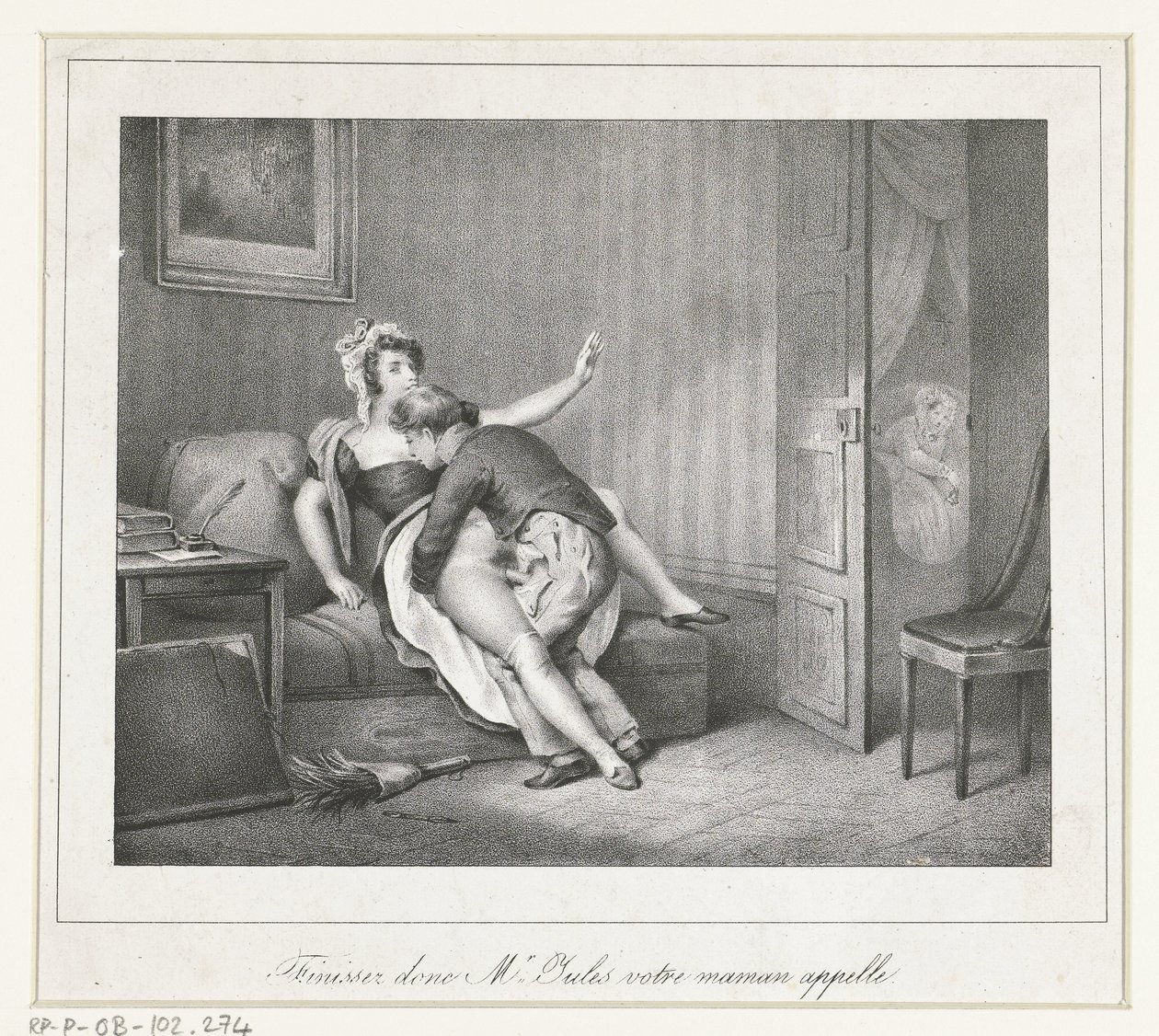 Par elsker på en sofa Finissez donc Mr. Jules votre maman appelle. (tittel på objekt) av Anonymous