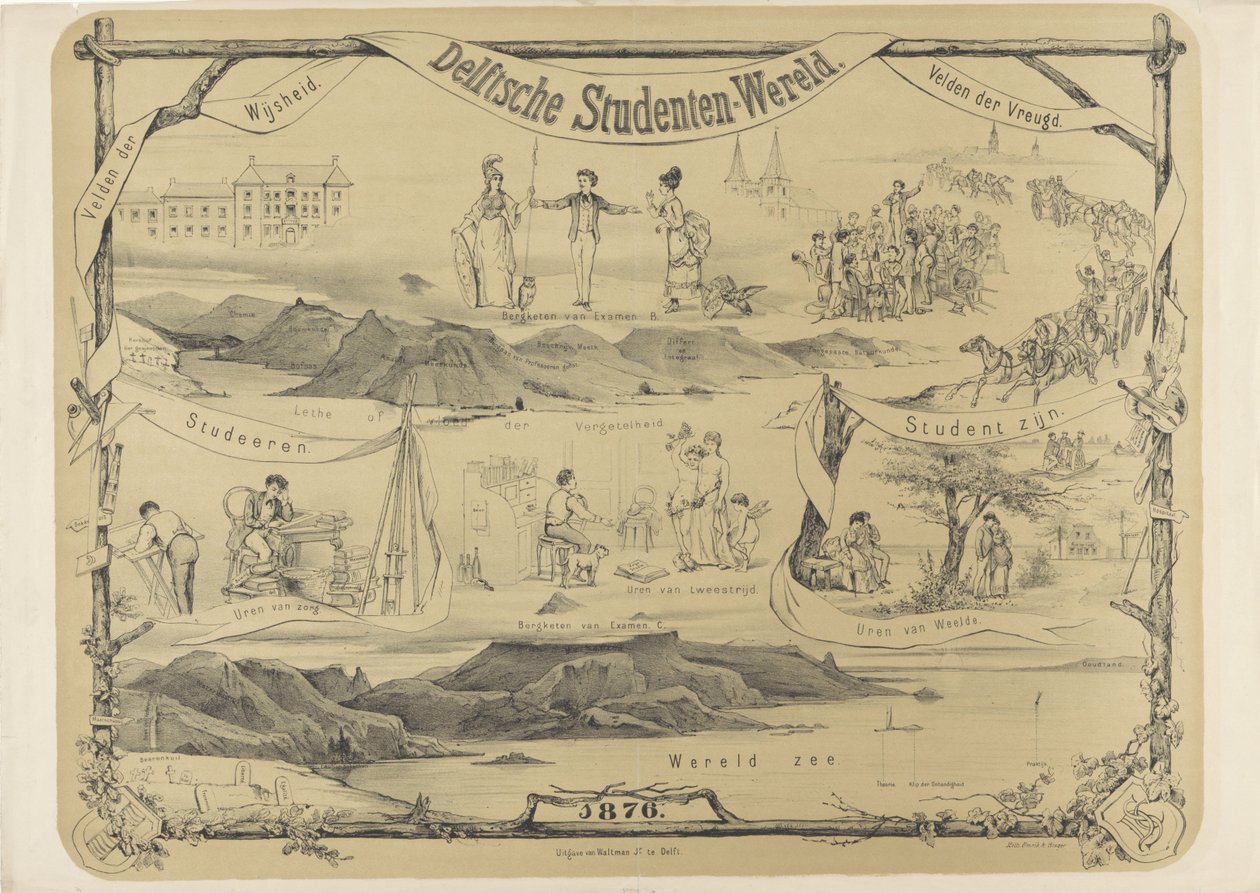 World of the Delft-student, 1876 Delft Student World (tittel på objekt) av Anonymous