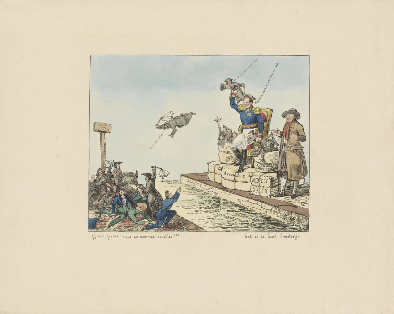 William I kaster jesuittene ut av landet, 1829 Nåde, nåde! nous og noen ganger accables!!! det er for sent bror (tittel på objekt) av Anonymous