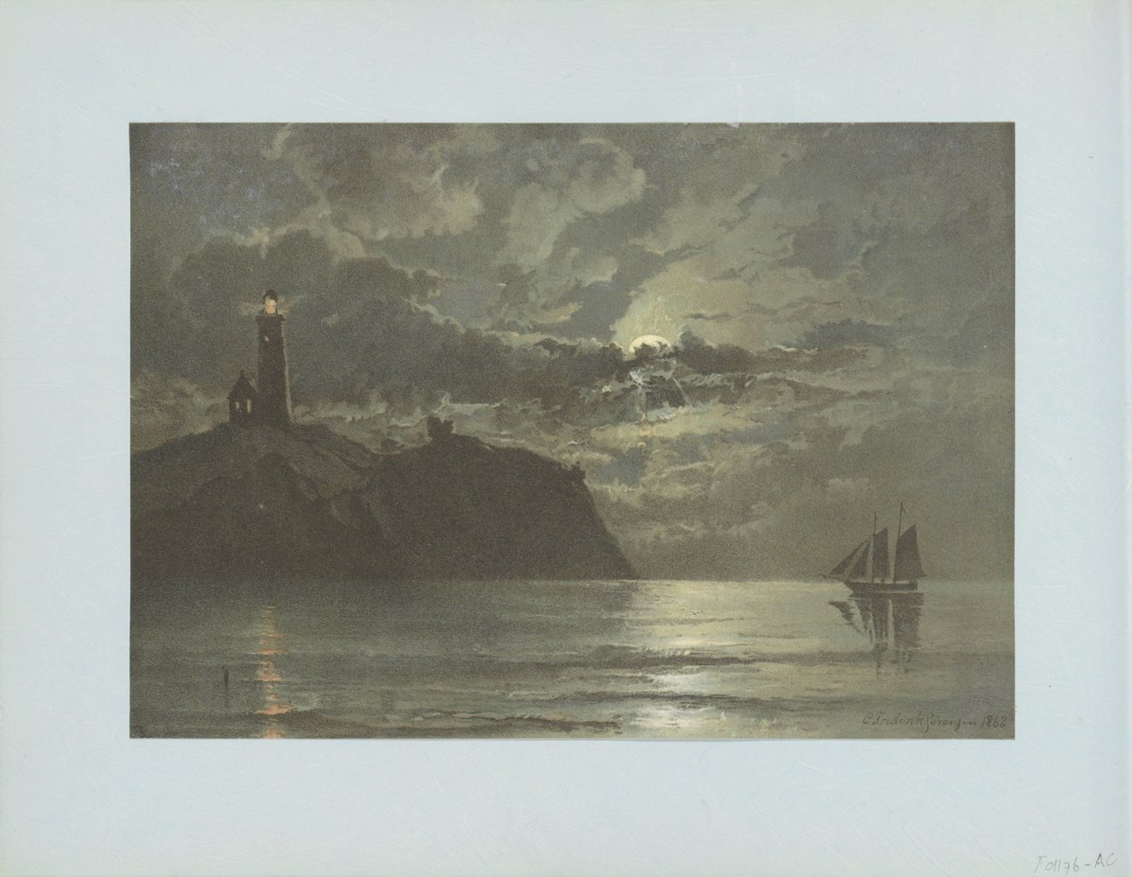 Havlandskap med fyr etter et maleri av C. Frederick Sörensen av Anonymous