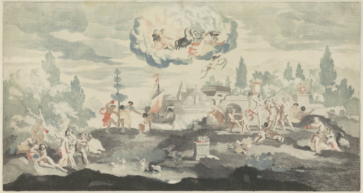 Solguden Apollo rir over himmelen i vognen sin av Anonymous