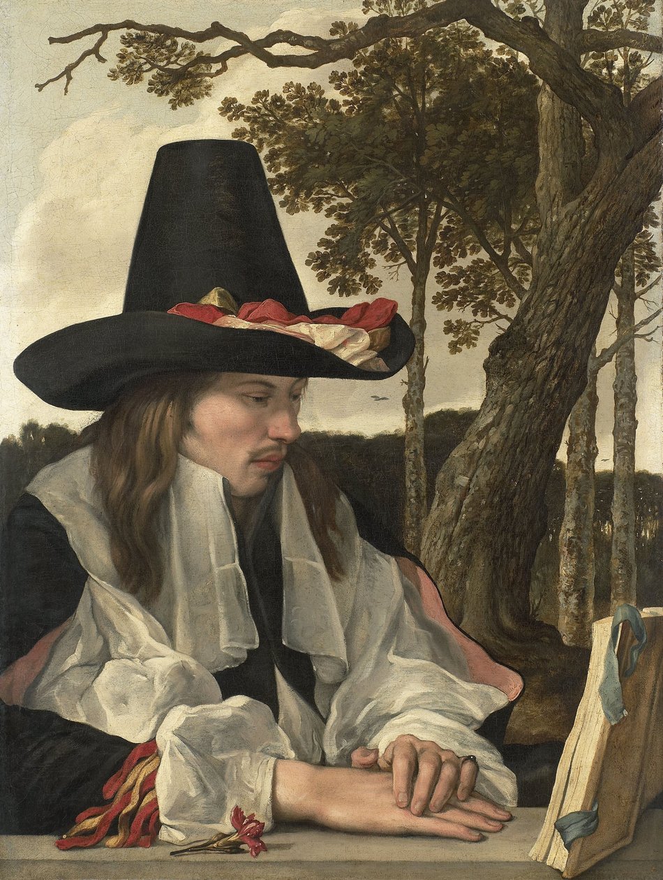 A Man Reading, ca. 1660 (olje på lerret) av Anonymous Anonymous
