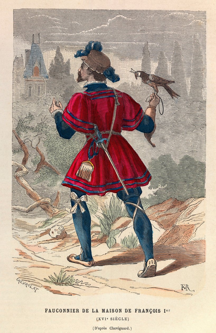 A Falconer fra House of King Francois I på 1500 -tallet - Falconer av husholdningen til Francis I fra Frankrike 1500 -tallet - Privat samling av Anonymous Anonymous