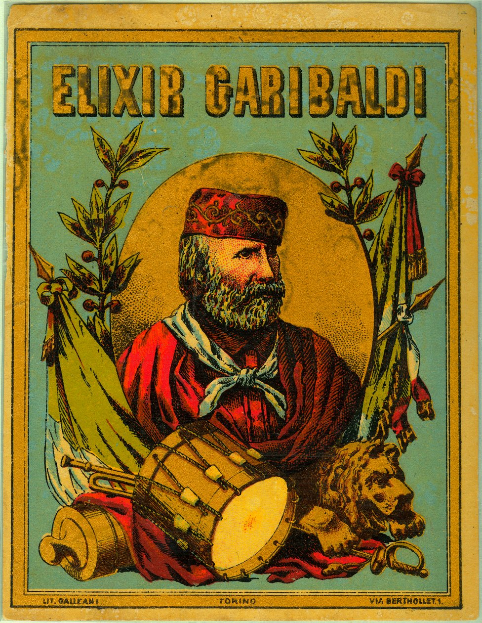 Annonse for Elixir Garibaldi, med portrett av den italienske patrioten av Anonymous Anonymous