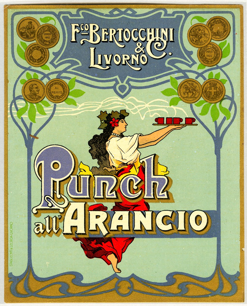 Annonse for oransje punch (Chromolithography 1905) av Anonymous Anonymous