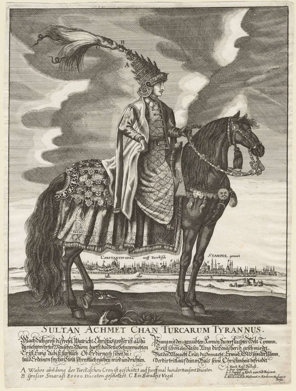 Ahmet III - Sultan Ahmed III (1673-1736) - Anonym - 1710 - Kobberstikk - 37,5x28 - Privat samling av Anonymous Anonymous
