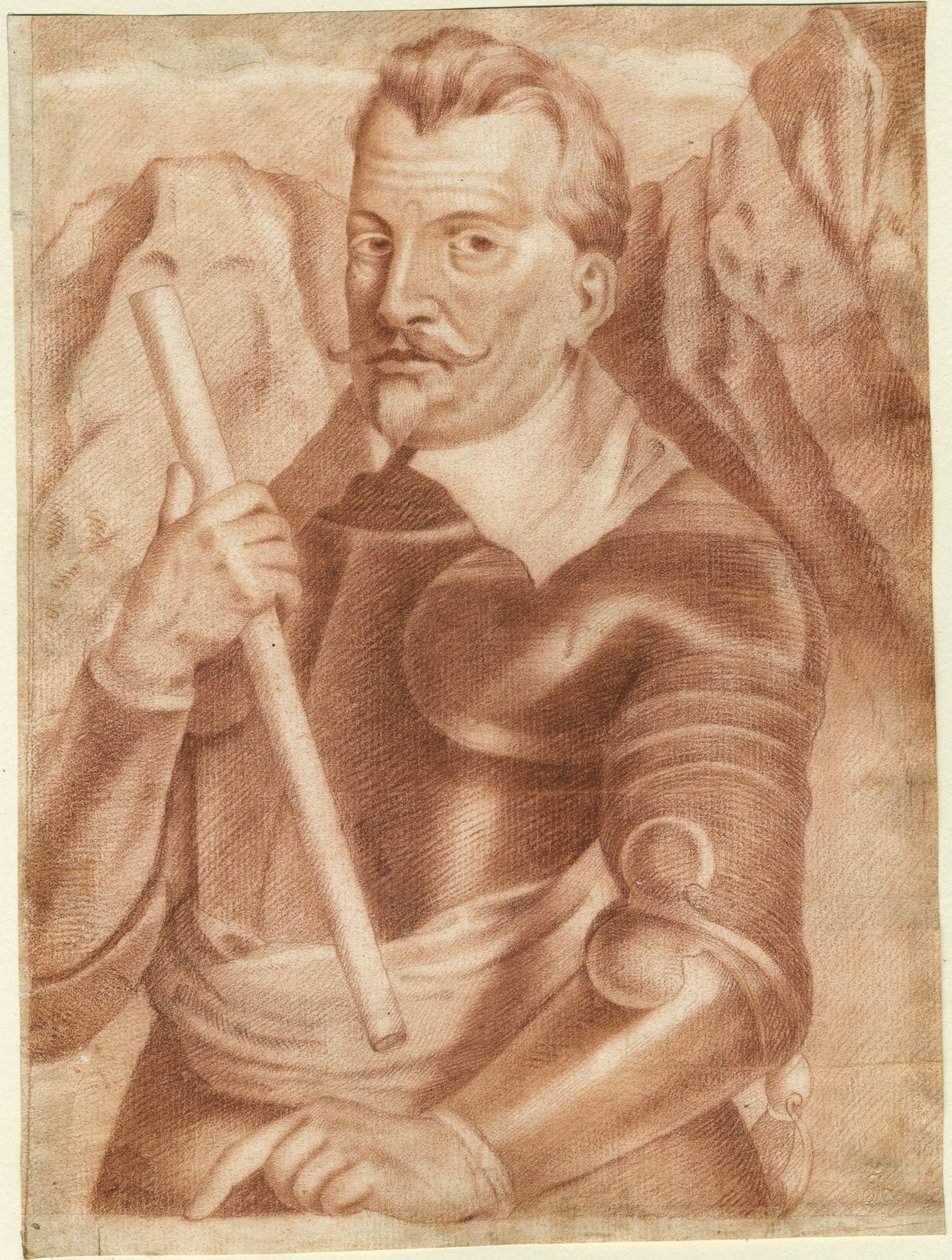 Albrecht von Wallenstein (ou Waldstein) (1583-1634) - Albrecht von Wallenstein (1583-1634) - Anonym - 1630 - Sanguine på papir - 28,2x21 - Privat samling av Anonymous Anonymous