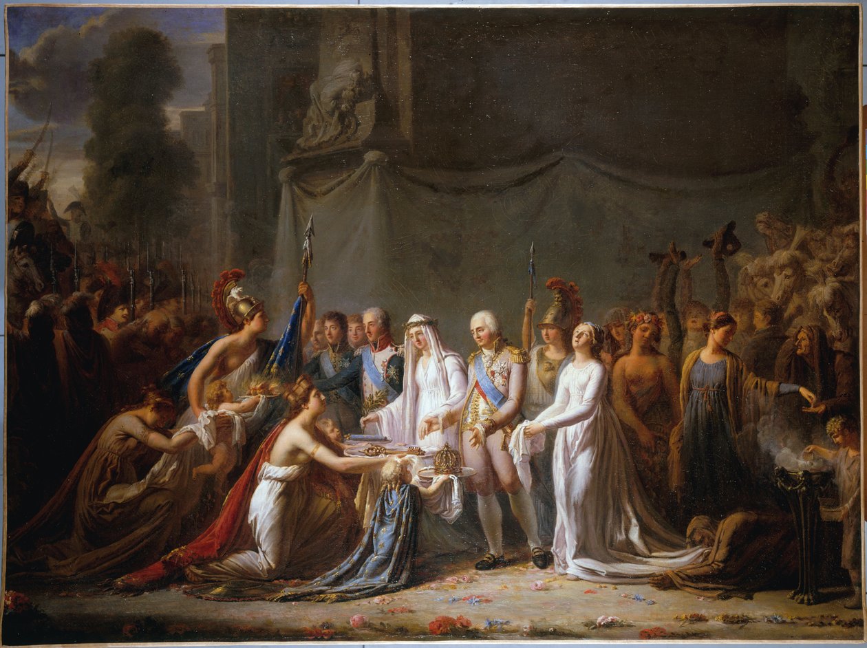 Allegori om Ludvig XVIIIs inntog i Paris 3. mai 1814 (olje på lerret) av Anonymous Anonymous