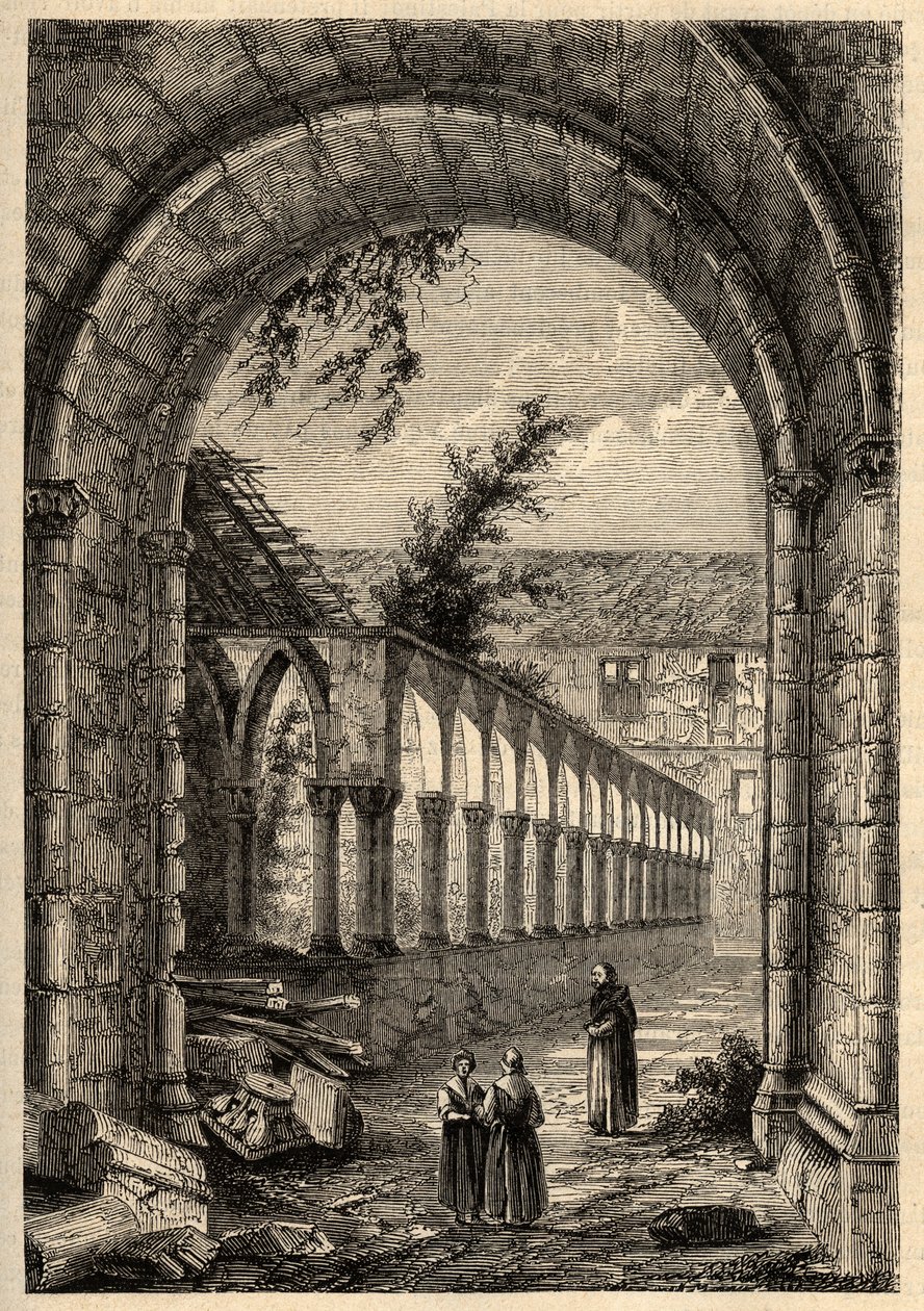 Tidligere kloster av Cordeliers-klosteret eller Saint-Francois de Quimper (Finistere) - - gravering i "" PATRIE" - PECTURESSE BESKRIVELSE AV FRANKRIKE I 6 BIND AV LUCIEN HUARD - slutten av 1800-tallet av Anonymous Anonymous