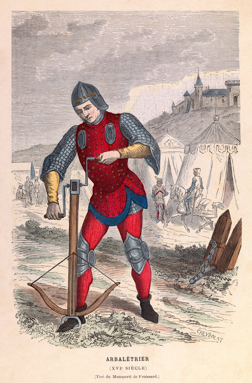 Arbaletrier på 1500-tallet i Paris - gravering - Crossbowman 1500-tallet i Paris - privat samling av Anonymous Anonymous