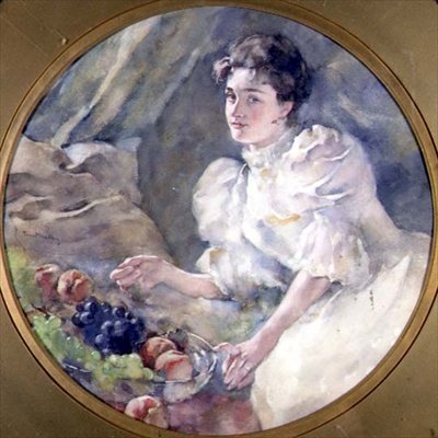 Arranging the Fruit, ca. 1885 (tondo) av Anonymous Anonymous