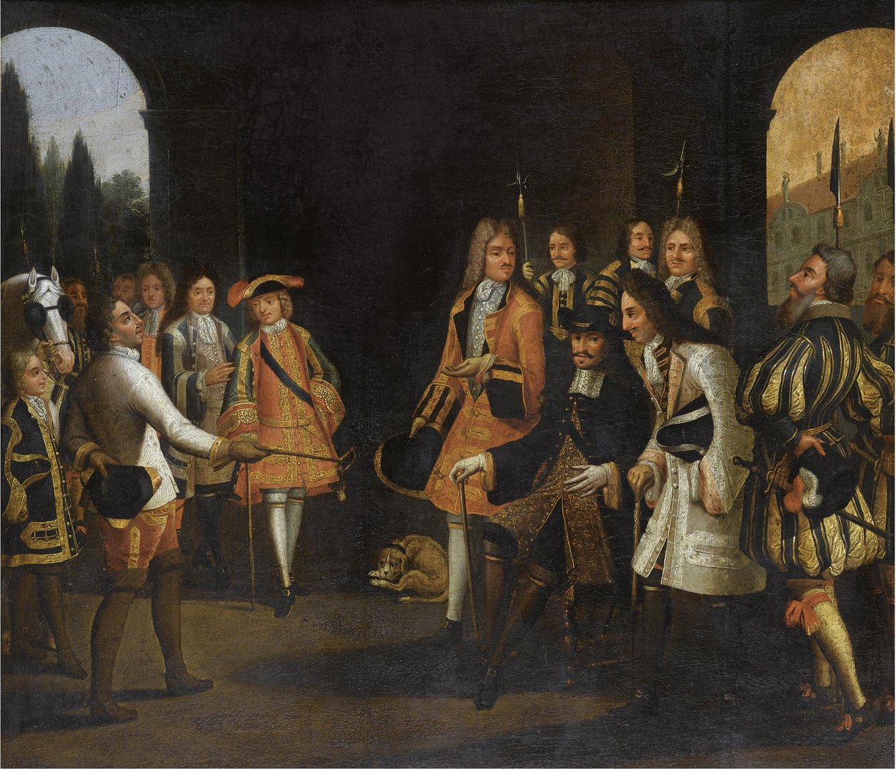 Publikum til Ludvig XIV med tsar Peter den store i Versailles av Anonymous Anonymous