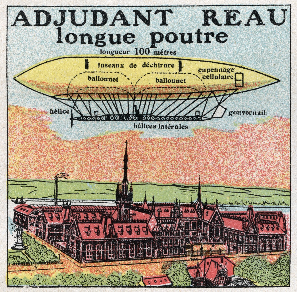 Ballonger: Adjutant Reau (offiser-Reau) på begynnelsen av 1900-tallet. Anonym illustrasjon fra 1925. Privat samling. av Anonymous Anonymous