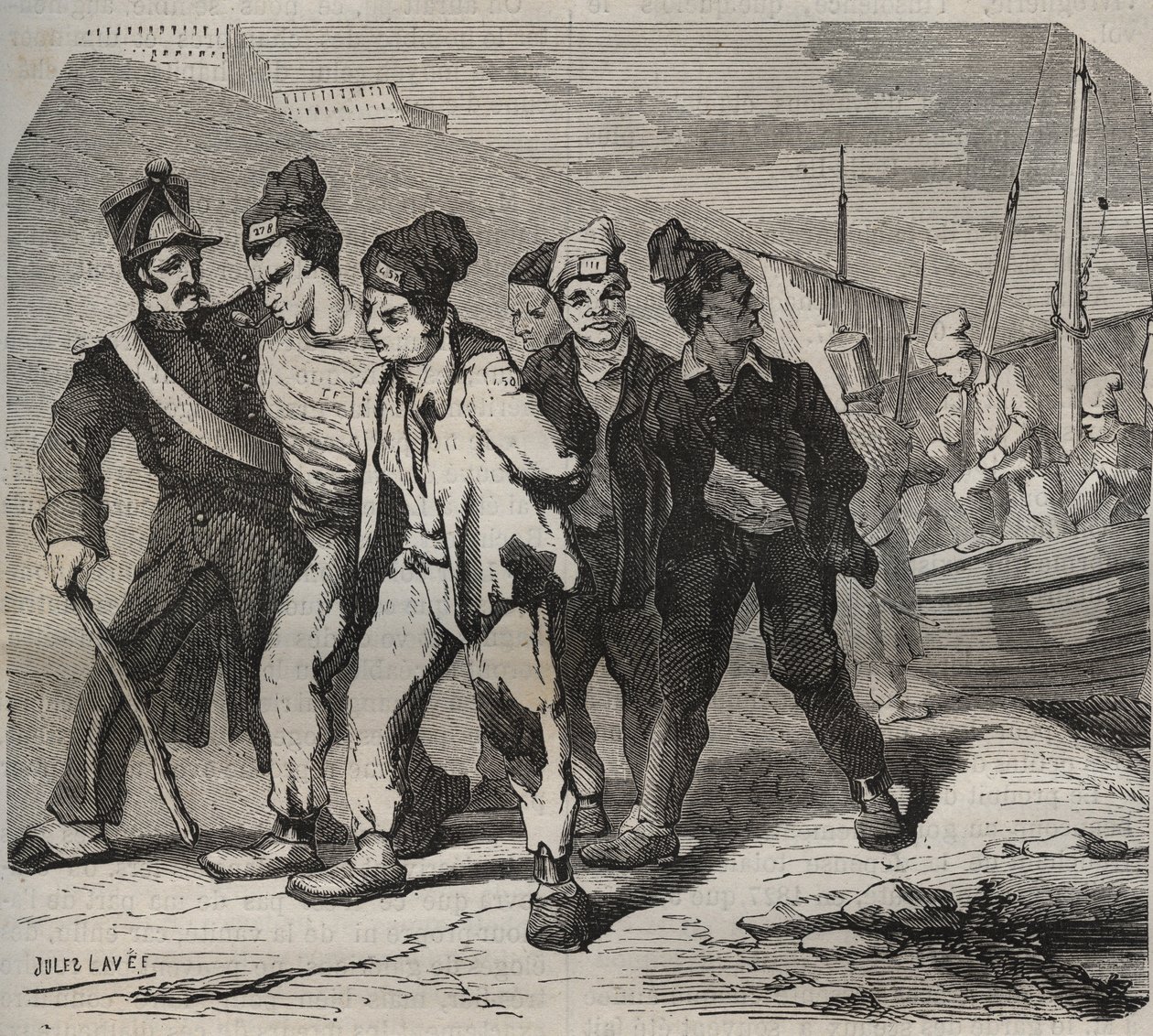 Belle-Ile-en-Mer (vakker øy til sjøs) på 1800-tallet. Gravering i "Fengselshistorien fra deres opprettelse til i dag"" (1877) av Pierre Zaccone (1817-1895) (Colonia Penale - straffekoloni) av Anonymous Anonymous