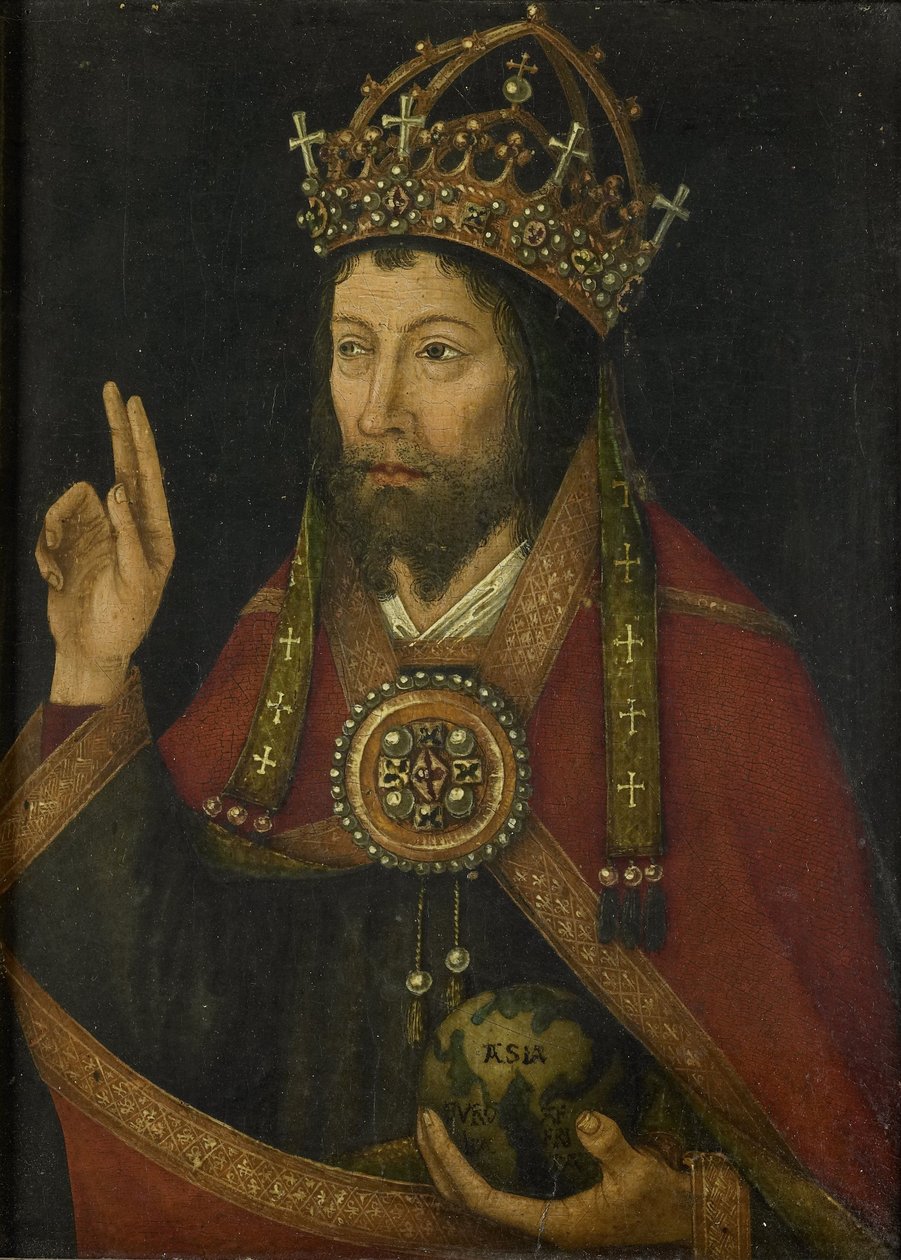 Kristus som Salvator Mundi, ca. 1500 (olje på panel) av Anonymous Anonymous