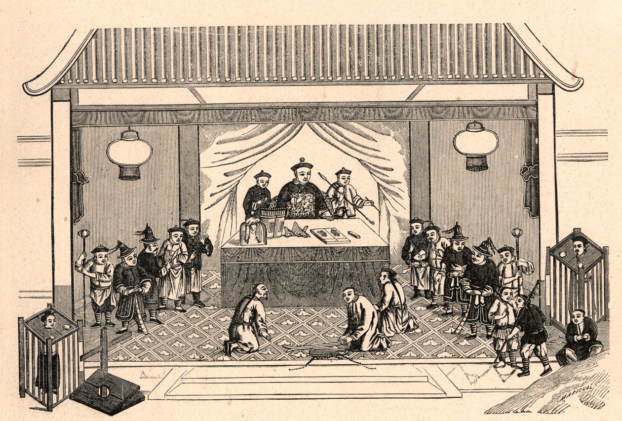 Kristenforfølgelse: forberedelser til martyrdøden til den franske misjonærpresten Augustus Chapdelaine (1814-1856) i Sy-lin-hien (Sy lin hien) i Kina 27. februar av Anonymous Anonymous