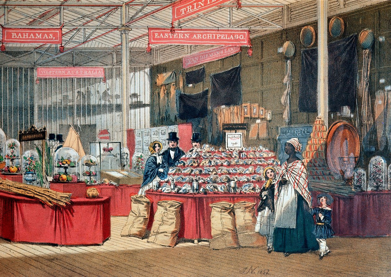 Colonial Products Pavilion på London World Expo. 1851. London, Victoria and Albert Museum av Anonymous Anonymous