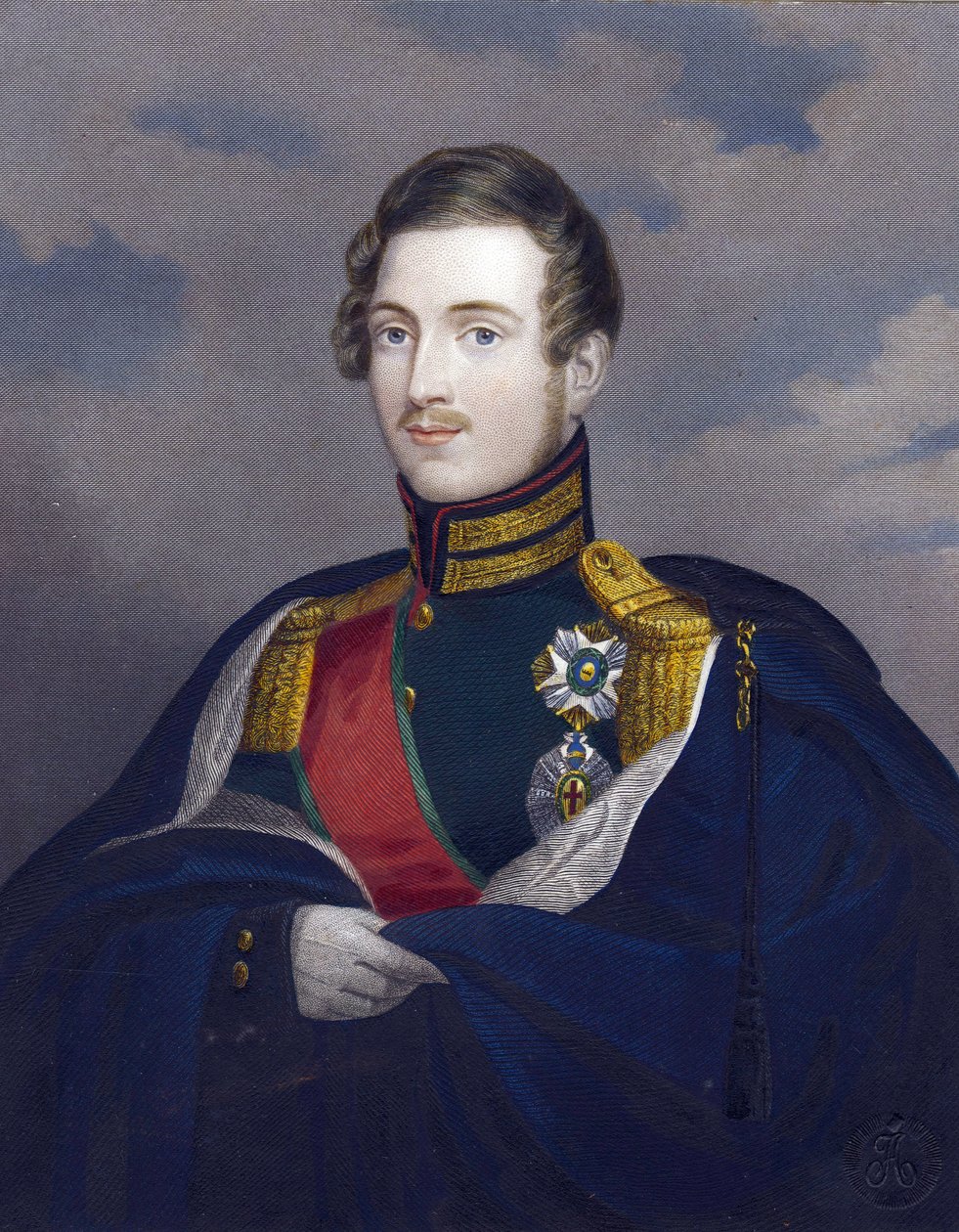 Constantin Pavlovitch, grand-duc de Russie eller Constantin Pavlovitch Romanov - Storhertug Constantine Pavlovich av Russland (1779-1831) - Anonym - 1825 - Kobberstikk, akvarell - 15,8x12,6 - Privat samling av Anonymous Anonymous