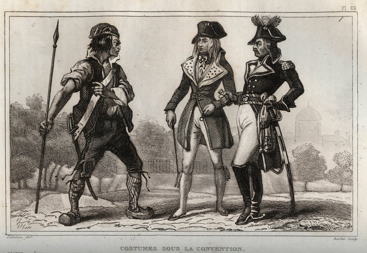 Kostymer under konvensjonen. Gravering fra 1859 i “” Le Monde. Alle folkeslags historie fra de fjerneste tider til i dag». av M. E. de Lostalot-Bachoue (Lostalot Bachoue). Privat samling. av Anonymous Anonymous