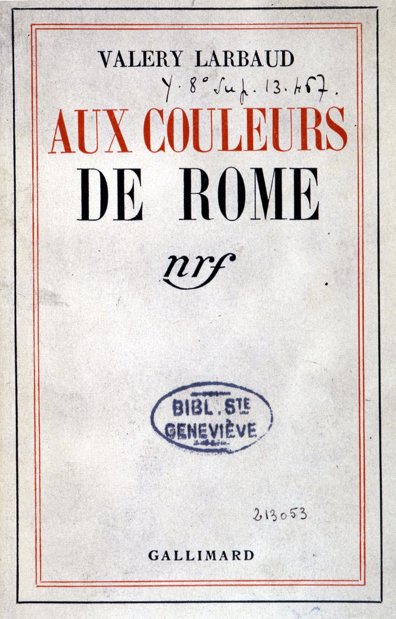 Cover av "" In the Colours of Rome"" av Valéry Larbaud, Paris, Gallimard av Anonymous Anonymous